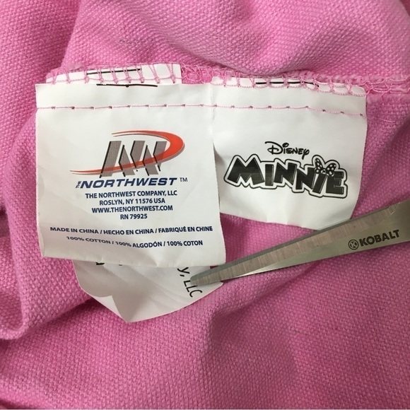 MINNIE MOUSE Mini Tote Bag Canvas Book Bag Flowers Floral Dot Pink Orange Disney - Picture 2 of 11